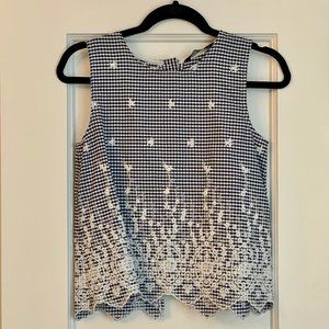 Zara Blue & White Sleeveless Top Size XS NWT